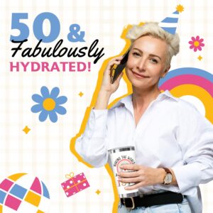 ZAGKOO 50th Birthday Gifts for Her, Women 1974-50th Birthday Decorations, Cool 50 Year Old Gifts, Making World Better Since 1974 - Funny Happy Turning 50 Gifts for Sister, Friend - 20oz Tumbler Cup