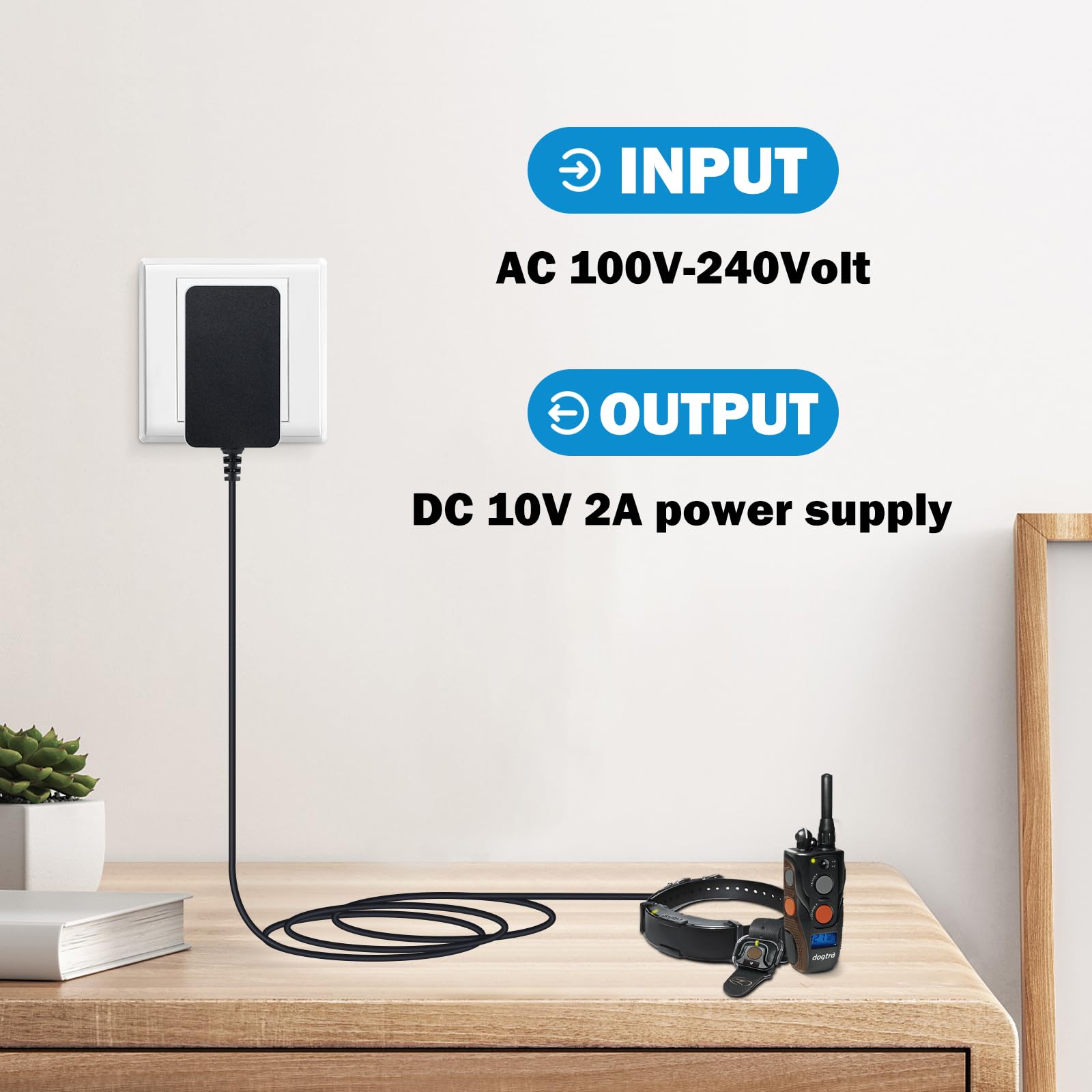 for Dogtra Charger is Compatible with Dogtra Models 1900 1900S, 1902S 2300NCP, 2500T&B, 3500NCP, 3502NCP.