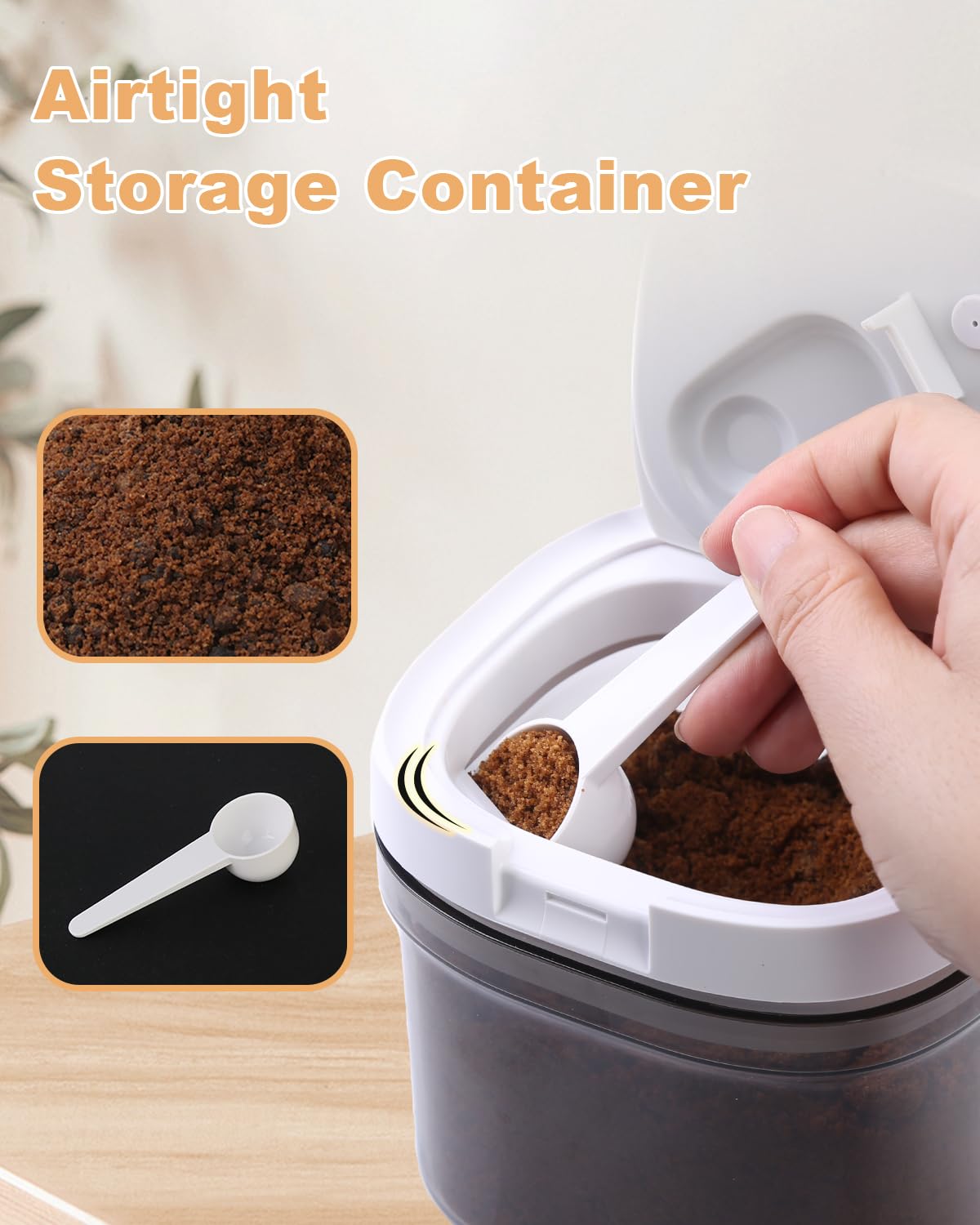 LANGMINGDE Airtight Food Storage Containers with Lid, 0.7QT/800ML BPA Free Plastic Kitchen Canister for Ground Coffee, Spices, Herbs, Candy, Snacks