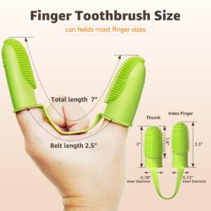 LOOBANI Dog Toothbrush Finger - Double Finger Toothbrush for Dogs, Surround Bristles, TPR Dog Finger Toothbrush Effective Teeth Cleaning, Green