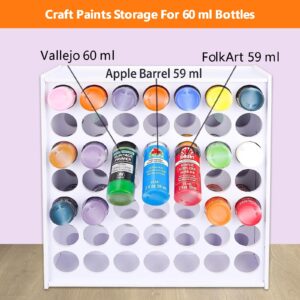 Fancemot 2 Packs 49 Holes Craft Paint Storage Organizer, Vertical Paint Rack Stand for Apple Barrel, Wall Mounted Paint Holder - 2oz Craft Paint