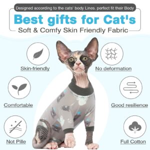 DENTRUN Cat Surgery Recovery Suit Female Male Cats Spay/Neuter Suit Soft Onesie After Surgery, Kitten Surgical Collar Cone Alternative Shirt, Abdominal Wounds Anti-Licking Cat Body Suit Post Surgery