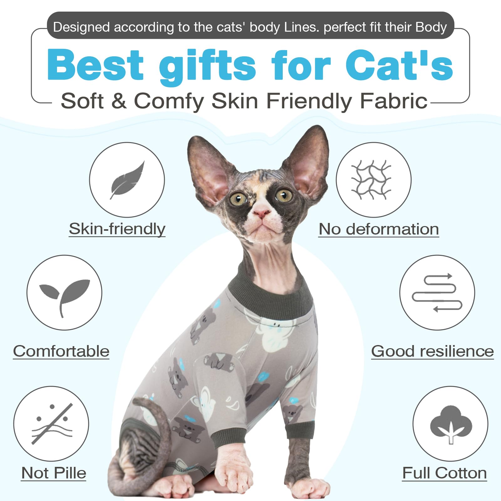 DENTRUN Cat Surgery Recovery Suit Female Male Cats Spay/Neuter Suit Soft Onesie After Surgery, Kitten Surgical Collar Cone Alternative Shirt, Abdominal Wounds Anti-Licking Cat Body Suit Post Surgery