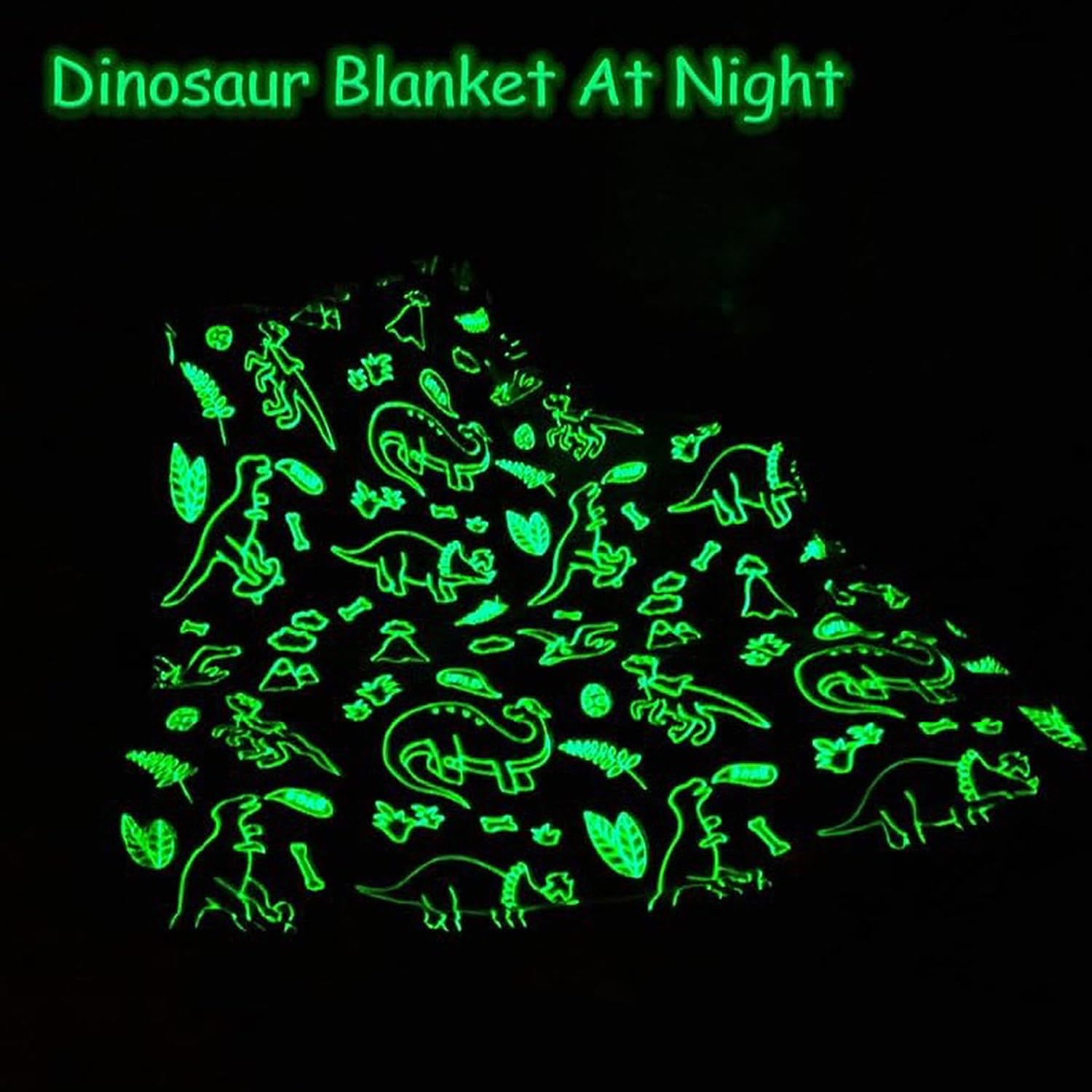 Asou Kids Blanket Sofa Blanket for Kids Glow in The Dark Kids Blanket Mini Dinosaur Blanket for Kids Toddlers