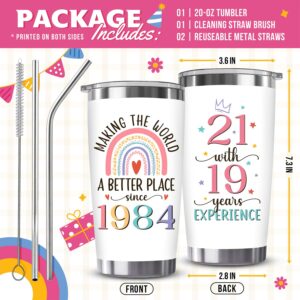 ZAGKOO 40th Birthday Gifts Women - 40th Birthday Decorations Woman, Man - 40 Year Old Gifts Unique Ideas, Making World Better Since 1984 Cool 40th Birthday - Funny Happy Turning 40-20oz Tumbler Cup