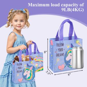 Shindel 6PCS Reusable Bags with Handles, Recycled Gift Bag for Kids Birthday Party Gift Bag, Shopping Bag Medium Size, 8" x 3.5" x 8"