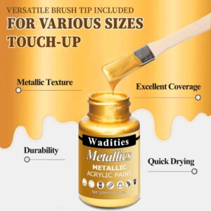 Wadities Acrylic Paint Metallic Gold, 250ml Gold Leaf Paint for Art Painting, Ideal for Canvas, Wood, Clay, Fabric, Ceramic, Stone, Glass Craft Supplies