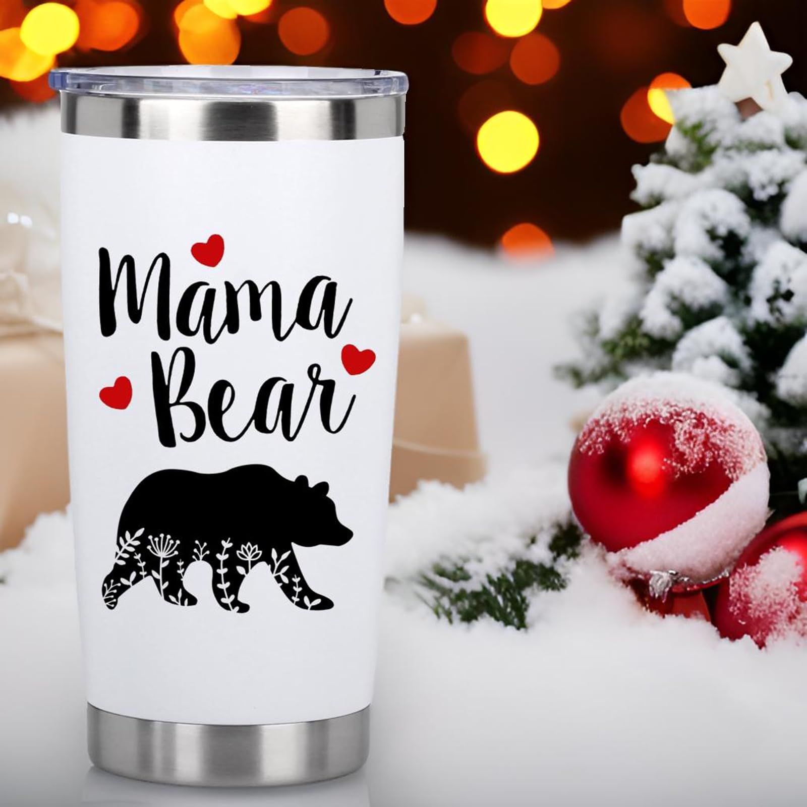 Gifts for Mom from Daughter, Son - Birthday Gifts for Mom - Mothers Day Gifts for Mom, Mom Christmas Gifts - Mama Gifts, Mother Gifts, New Mom Gifts, Mama Bear Gifts - 20 Oz Stainless Steel Tumbler