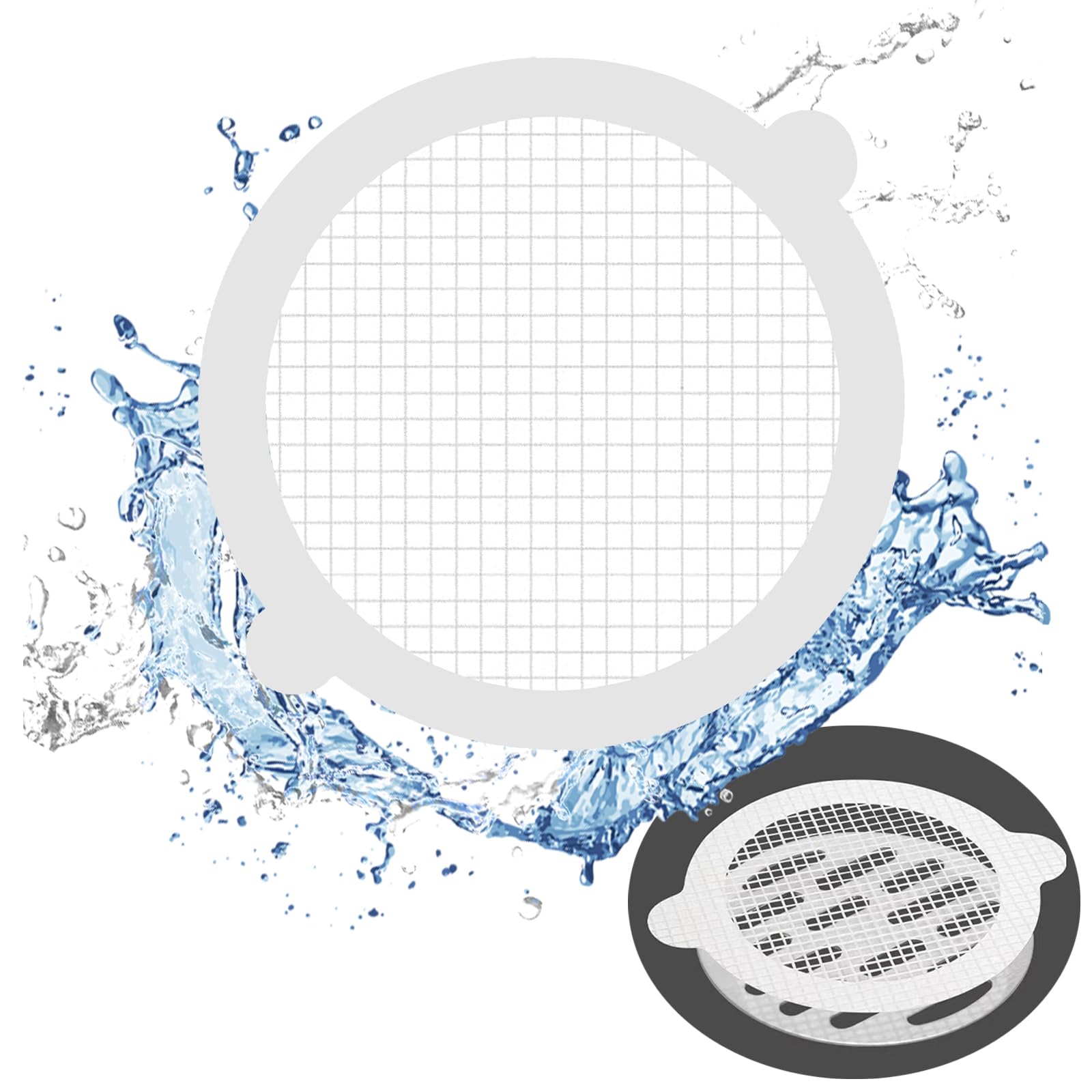 15Pack Disposable Shower Drain Hair Catcher Waterproof Mesh Stickers,Kitchen Sink Drain Strainer,Bathtub Hair Catcher for Drain,Sink Stopper,Bathtub Accessories,Bathroom Necessities (3.54"/9CM)