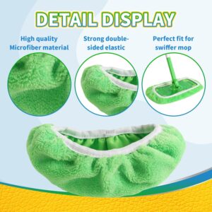 ZHAYAO Reusable 100% Coral Fleece Mop Pads Compatible with Swiffer Sweeper Mop, 3 Pack Dry Sweeping Cloths & Wet Mopping Cloths, Washable Mop Pads for Hardwood Floor Cleaning (Mop is Not Included)