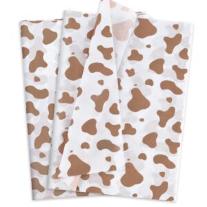 hi sasara 50 sheets brown cow print tissue paper,14 x 20 inch,brown cow print tissue paper for gift bags,brown cow print tissue paper for cow party