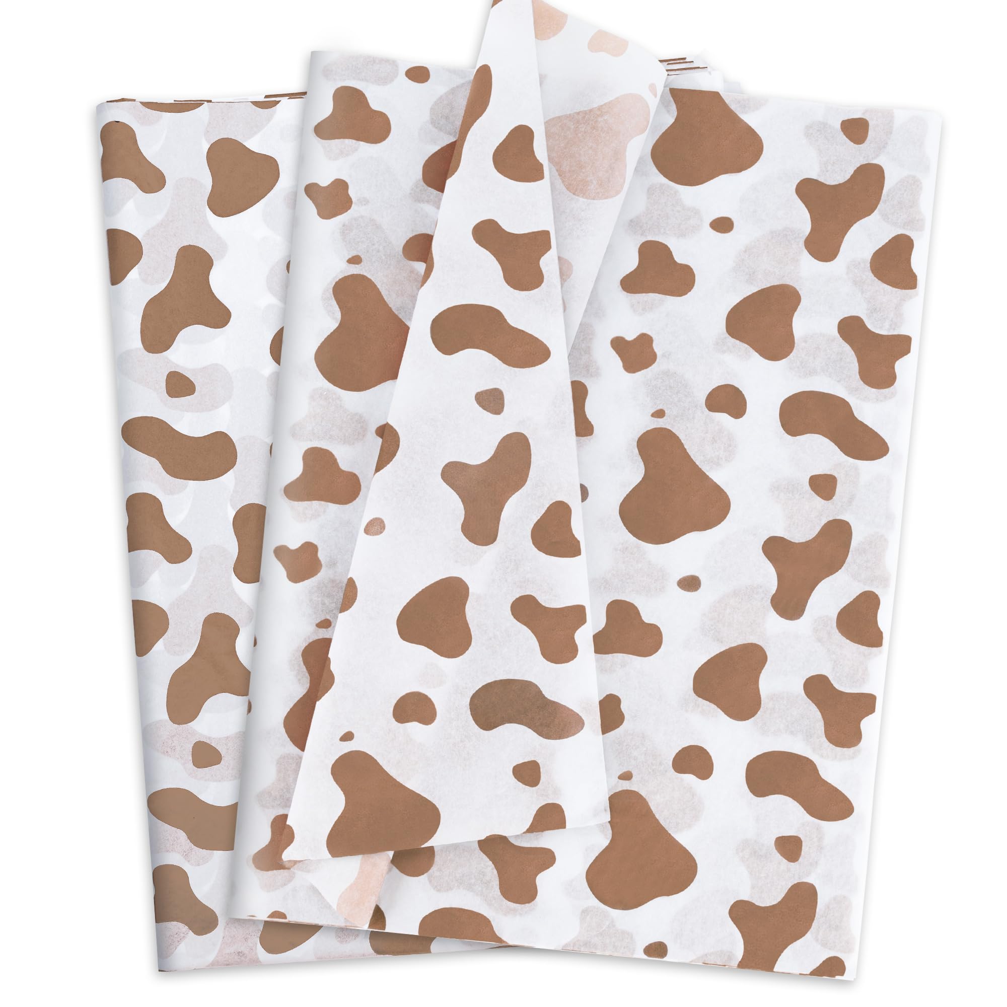 Hi Sasara 50 Sheets Brown Cow Print Tissue Paper,14 x 20 inch,Brown Cow Print Tissue Paper for Gift Bags,Brown Cow Print Tissue Paper for Cow Party