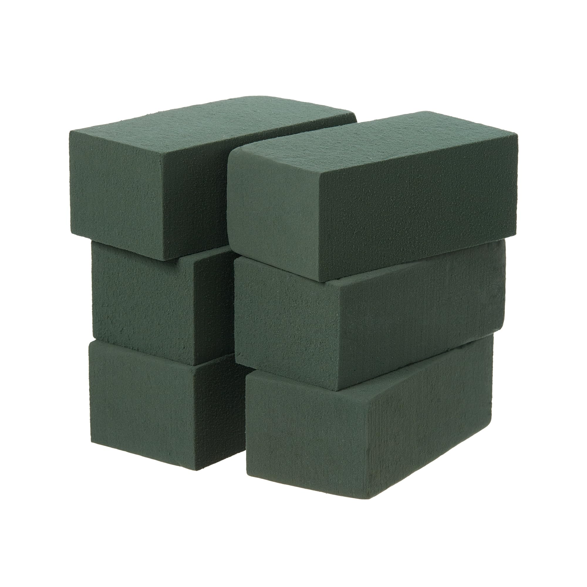 Crafare 6x3x2.5 Inch Wet Floral Foam Blocks Rectangle Small Size Foam Bricks for Fresh Artificial Flower Arrangements Wedding Centerpiece Party Home Decoration Pack of 6 Green