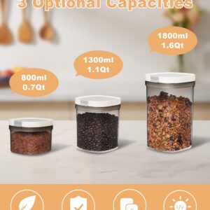 LANGMINGDE Airtight Food Storage Containers with Lid, 0.7QT/800ML BPA Free Plastic Kitchen Canister for Ground Coffee, Spices, Herbs, Candy, Snacks