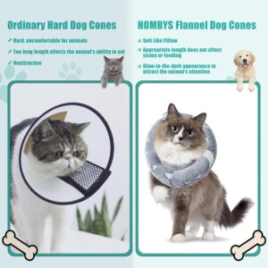 HOMBYS Soft Dog Cone for Dogs and Cats, Glow in The Dark Design Claming Dog, Adjustable Dog Collar Alternative After Surgery, Protective Elizabethan Collar for Dogs Recovery and Stop Licking,L