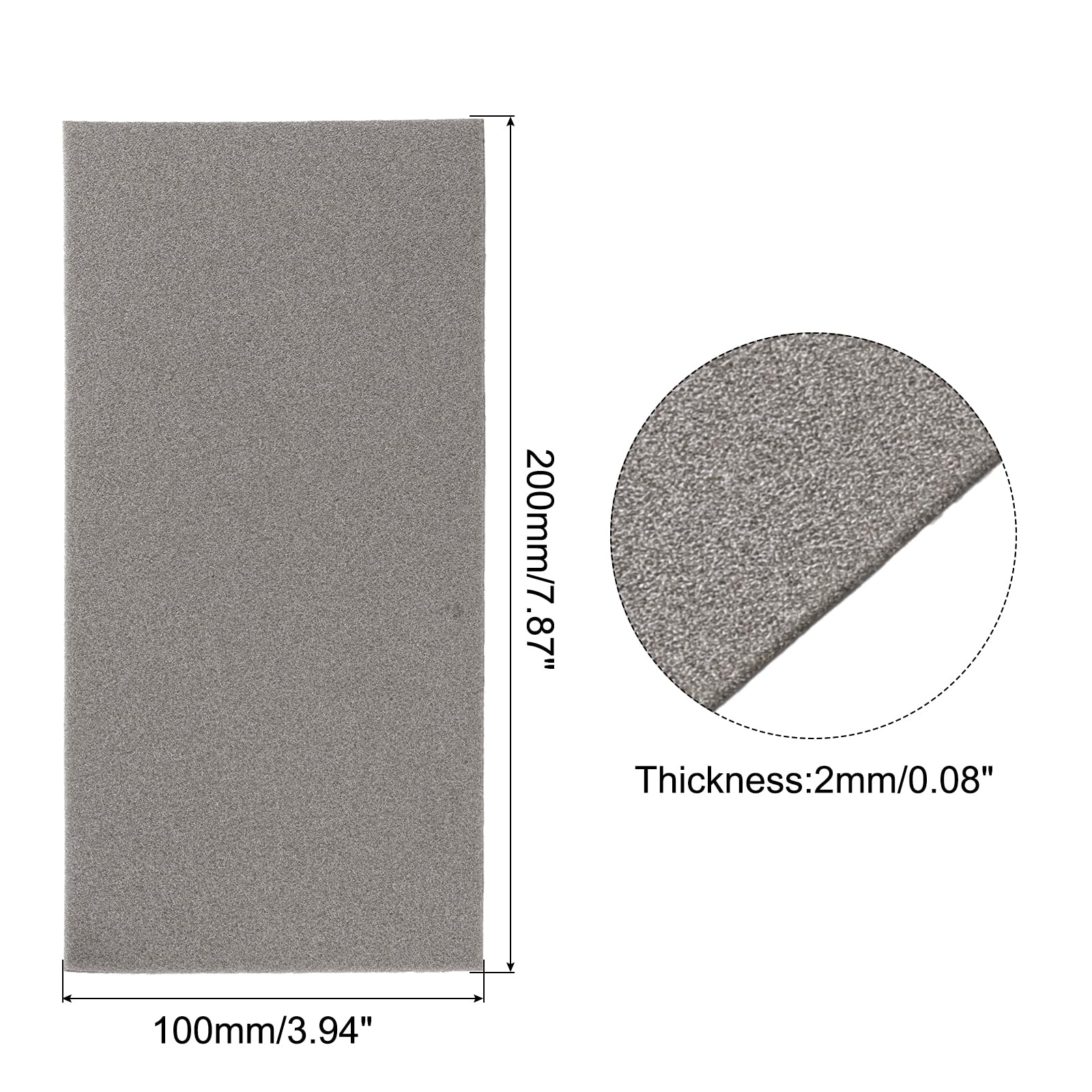 MECCANIXITY Nickel Foam Electrode, Button Battery Electrode Disc Nickel Foam Sheet Porous Foam Nickel 200x100x2mm with Adhesive Pack of 2, Grey