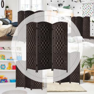 HALLYBEE Small Room Divider Privacy Screen Folding Room Divider Wall,46" Tall Room Dividers and Folding Privacy Screens, 3 Panel Dark Mocha Room Separator Partition Room Dividers, Temporary Wall