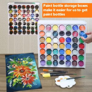 Fancemot 2 Packs 49 Holes Craft Paint Storage Organizer, Vertical Paint Rack Stand for Apple Barrel, Wall Mounted Paint Holder - 2oz Craft Paint