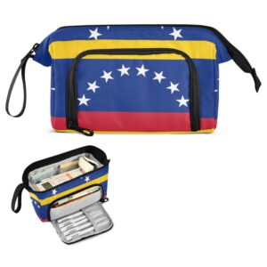 Vozoza Classic Traditional Flag Venezuela Pen Bag Big Capacity Pencil Case with Zipper Pencil Pouch Pen Cases Organizer for Adults