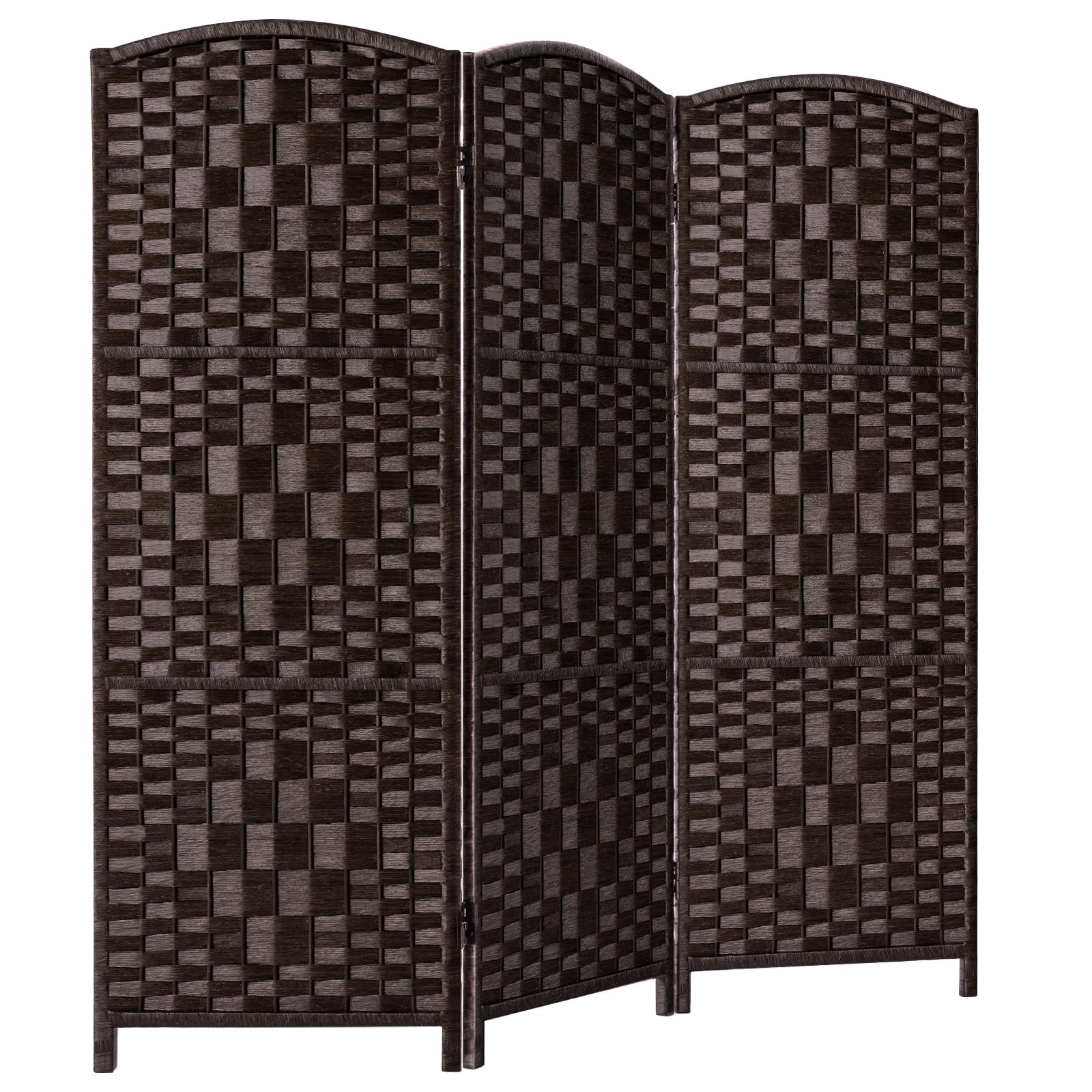 HALLYBEE Small Room Divider Privacy Screen Folding Room Divider Wall,46" Tall Room Dividers and Folding Privacy Screens, 3 Panel Dark Mocha Room Separator Partition Room Dividers, Temporary Wall