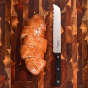 Omesata Bread Knife, Serrated 8 inch Bread Knifes for Homemade Bread Sourdough, Blade Razor Sharp and Wavy Edge from Professional Stainless Steel