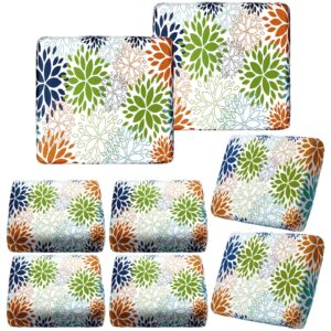 hosuly 8 pcs spring dahlia sofa cushion cover for patio summer floral stretch outdoor sofa seat cushions covers tropical flower indoor replacement couch slipcover flexibility chair seat cover