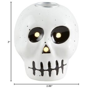 Mud Pie Led Taper Holder, Skeleton, 2.86" Dia x 3" H