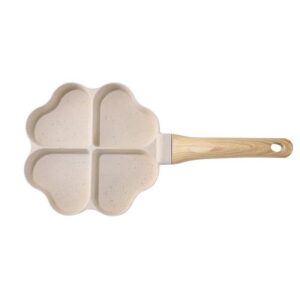 pasuihcay heart shaped egg pan mini egg dumpling pan hamburger steak 4 grid breakfast pan, white