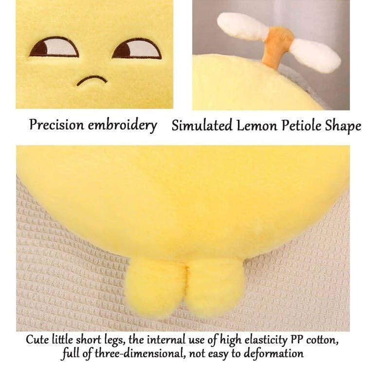 TZMAPU Lemon Plush Pillow, Stuffed Lemon Sofa Cushion, Lemon Doll Toy, Cozy Pillow for Sofa, Office, Cushion, Lounge, Gifts for Kids and Adults(Yellow, 20 inches)