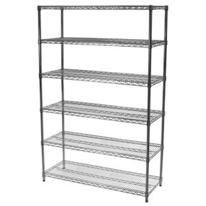 shelving inc. 10" d x 30" w x 96" h chrome wire shelving with 6 shelves, weight capacity 800lbs per shelf