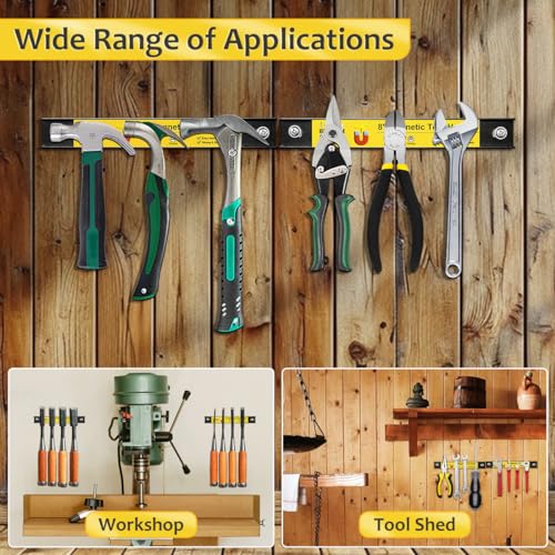 UCINNOVATE 8” Magnetic Tool Holder, 6 Pack Heavy Duty Magnetic Screwdriver Organizer Tool Holder Strips, Magnetic Strip Holder Workbench Storage, Magnet Tool Organization Bar for Wall Garage Wrenches