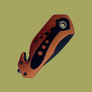 SELUCREH Pocket Knife for Men, Folding Knives with Seat belt Cutter,Glass Breaker, Household, Workshop，Pocket Clip for Men,Sharp Camping Survival Hiking，（Orange）