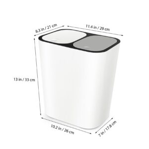 SOESFOUFU Box Trash Rack Dual bin Trash can Wet and Dry Separation Mini Trash can Divided Decorate Wastebasket Counter Garbage bin Floor Sorting Box Plastic Splitter