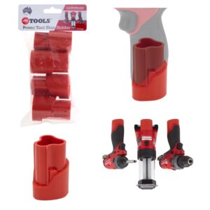 48 tools milwaukee m12 12v tool mount holder, 4 pack with 1/4" nut insert, strong uv-stabilized abs - clip-in design for tradesmen