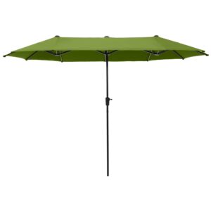 PHI VILLA 13ft Large Patio Umbrellas, Double-Sided Outdoor Market Rectangle Umbrella for Outside, Lime Green