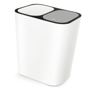 soesfoufu box trash rack dual bin trash can wet and dry separation mini trash can divided decorate wastebasket counter garbage bin floor sorting box plastic splitter