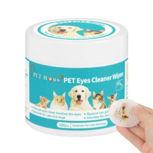 dog and cat eye wipes-gently remove tear stains mucus secretions-aloe vera extract-beauty clean，eye care for dogs and cats，sterile cat and dog wipes formulated to remove eye debris - 100 count;