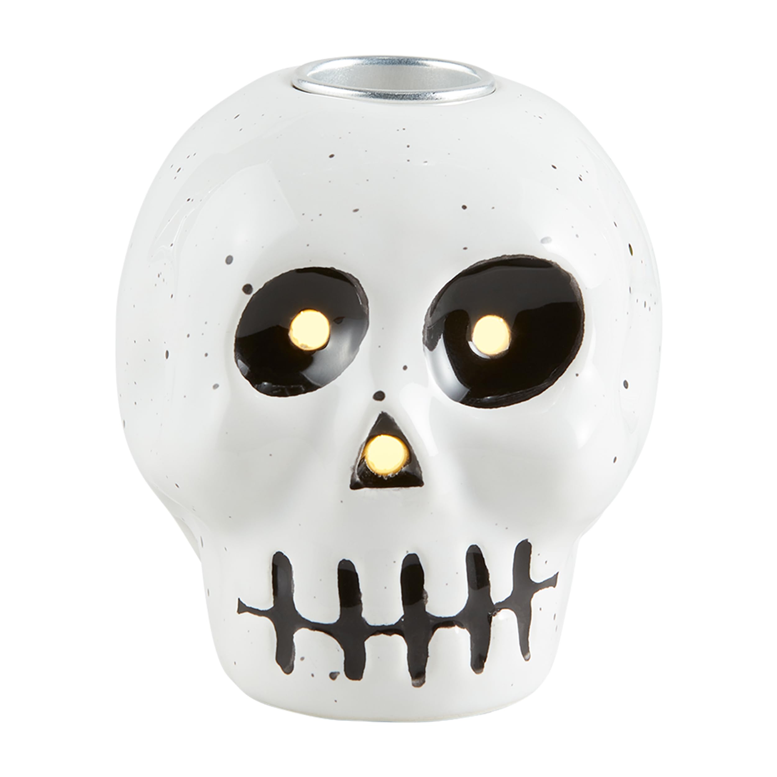 Mud Pie Led Taper Holder, Skeleton, 2.86" Dia x 3" H