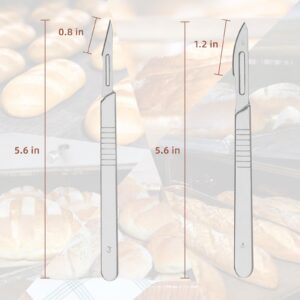 CRUIFU 2 PCS Sourdough Bread Lame Scoring Tool, Hand Crafted Bread Lame For Dough Scoring Knife, Tool Sourdough Slashing With 20 Blades Included With Safety Box