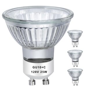 ahevo halogen 25w 120v np5 candle warmer bulb, gu10 halogen 120v 25w mr16 glass cover bulb, replacement for wax burner, tart burner, fragrance melt, mr16 jdr dimmable, 2700k warm white (pack of 4)