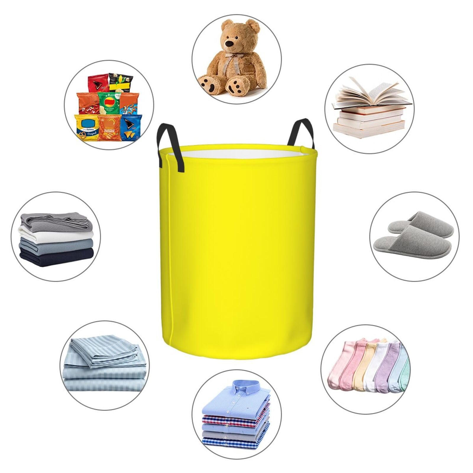 Large Laundry Hamper, Lemon Yellow Laundry Basket Collapsible Waterproof Storage Basket for College Dorm, Family Essentials