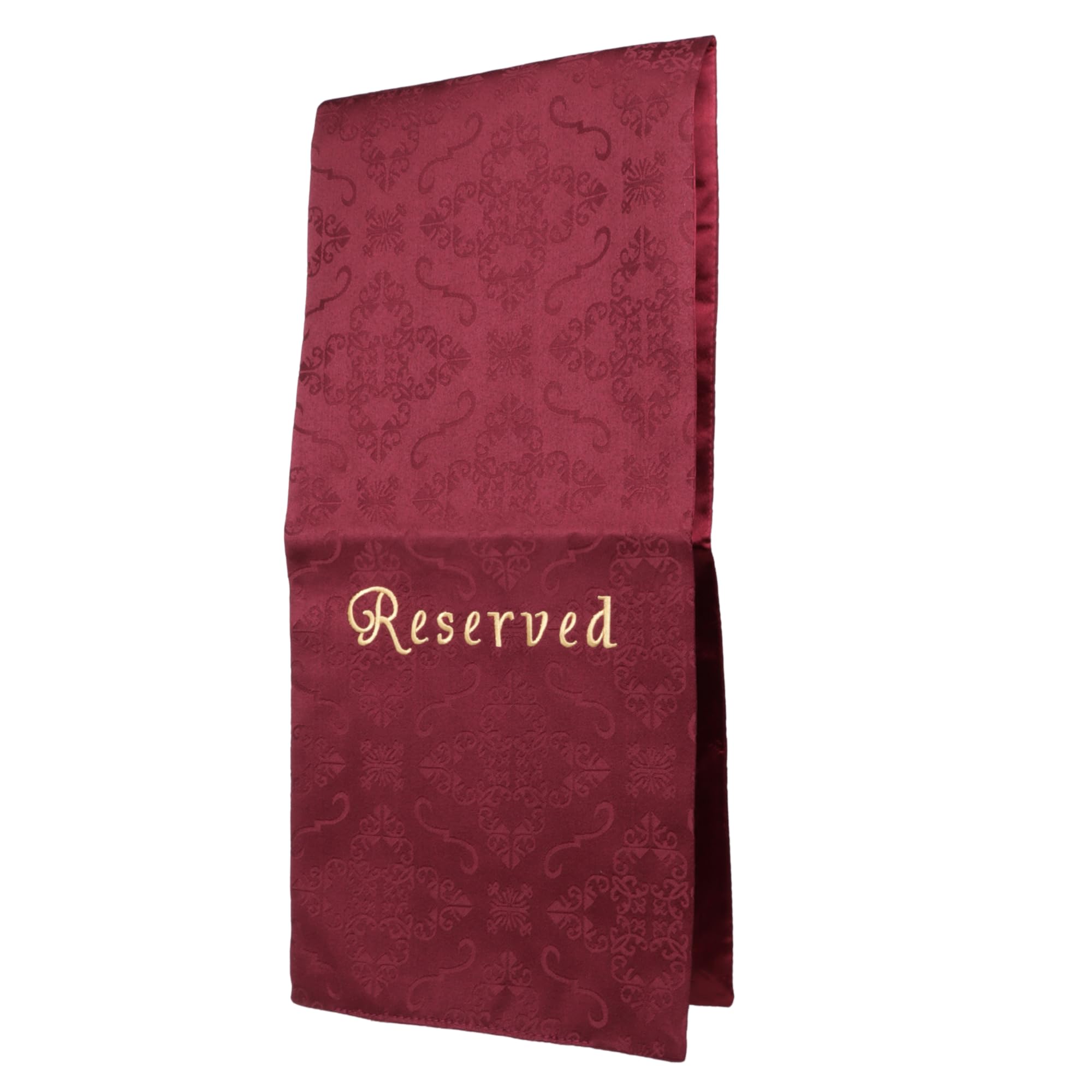 Trinity Church Supply Elegant Burgundy Polyester Jacquard Reserved Pew Cloth, 6 ⅞ x 31 ¼ Inches