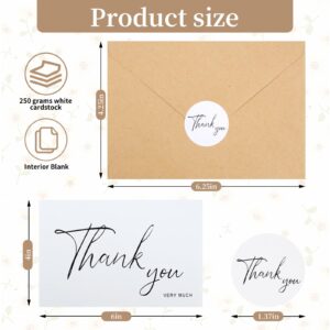 Joyberg Thank You Cards With Envelopes 34 pack, 4x6 Inch White Thank You Envelopes are Suitable for Weddings, Graduations, Funerals and Other Occasions.