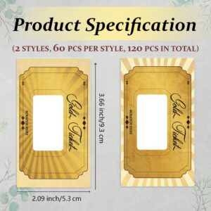 PLIGREAT 120 Pieces Gold Ticket Scratch Off Cards Stickers, Blank Gift Certificates Scratch Cards Scratch Off Tickets DIY Coupon Cards for Small Business, Holiday, Bridal Shower Activity, Party Supply