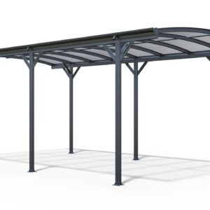 Real Relax Carport 10 x 19 ft Heavy Duty Metal, Outdoor Aluminum Arch-Roof Canopy with Polycarbonate Panel for Cars, Boats & Ideal Shelter, Grey