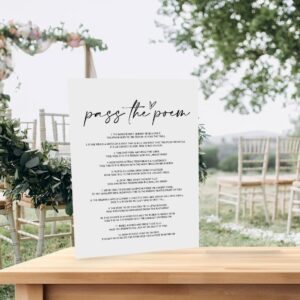 UHADRE Pass The Poem Bridal Shower Game, Minimalist Bridal Shower Cards, Wedding Party Game Cards for Guests, Bridal Shower Ideas-HLYX10