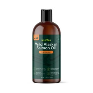 wuffes wild alaskan salmon oil for dogs - natural epa & dha fatty acids and omega 3 for canines, healthy skin and coat, joint support, reduced allergic response - 100% pure fish oil for pets - 16 oz