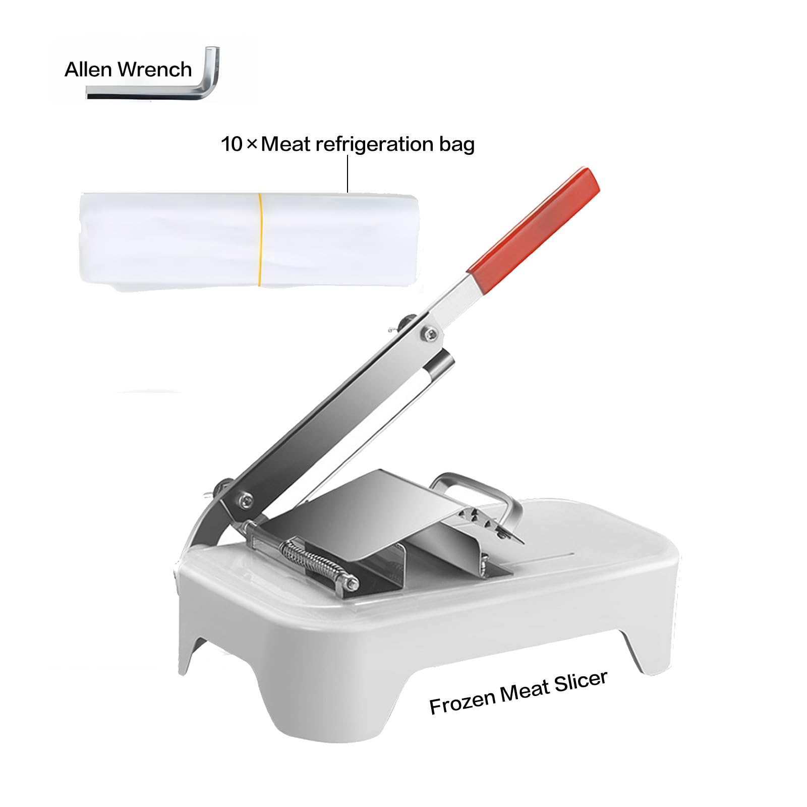 Frozen Meat Slicer - Goldocean Stainless Steel Meat Cutter Beef Mutton Roll Manual Meat Slicer for Hot Pot BBQ Food Vegetable Medicinal Materials Slicer Slicing for Home Cooking