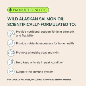 Wuffes Wild Alaskan Salmon Oil for Dogs - Natural EPA & DHA Fatty Acids and Omega 3 for Canines, Healthy Skin and Coat, Joint Support, Reduced Allergic Response - 100% Pure Fish Oil for Pets - 16 Oz