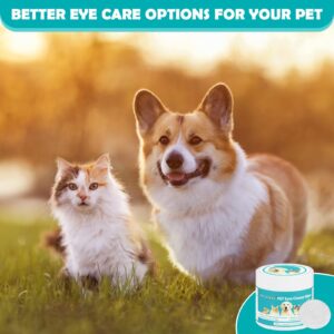 Dog and Cat Eye Wipes-Gently Remove Tear Stains Mucus Secretions-Aloe Vera Extract-Beauty Clean，Eye Care for Dogs and Cats，Sterile Cat and Dog Wipes Formulated to Remove Eye Debris - 100 count;